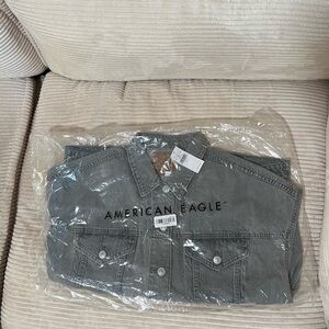 American Eagle Gray Denim Jacket